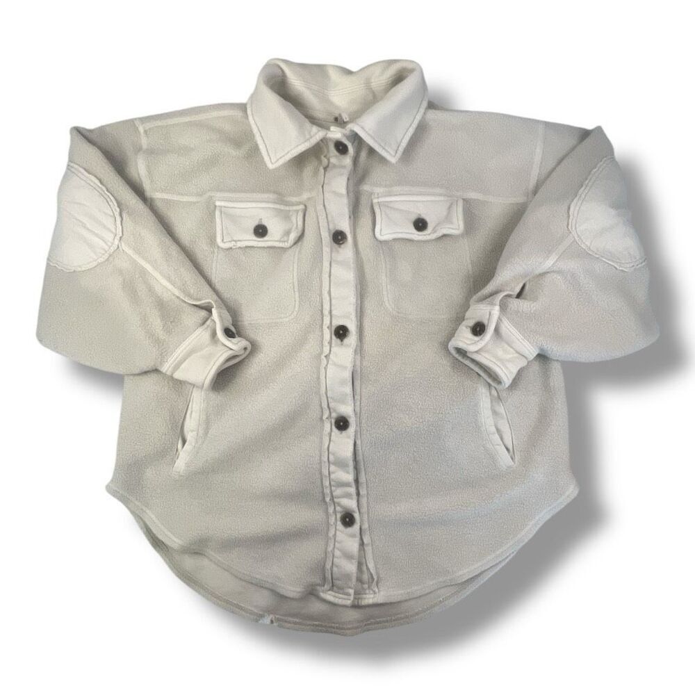 Free People Ruby Shacket Oversized Fleece Flannel Size Small